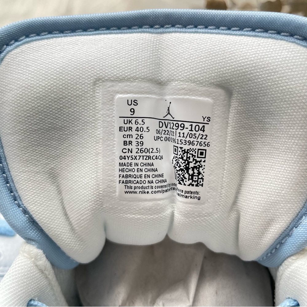 Air Jordan 1 Low SE Reverse Ice Blue Sail DV1299-104 Women’s Size 9 NIB - Picture 14 of 16
